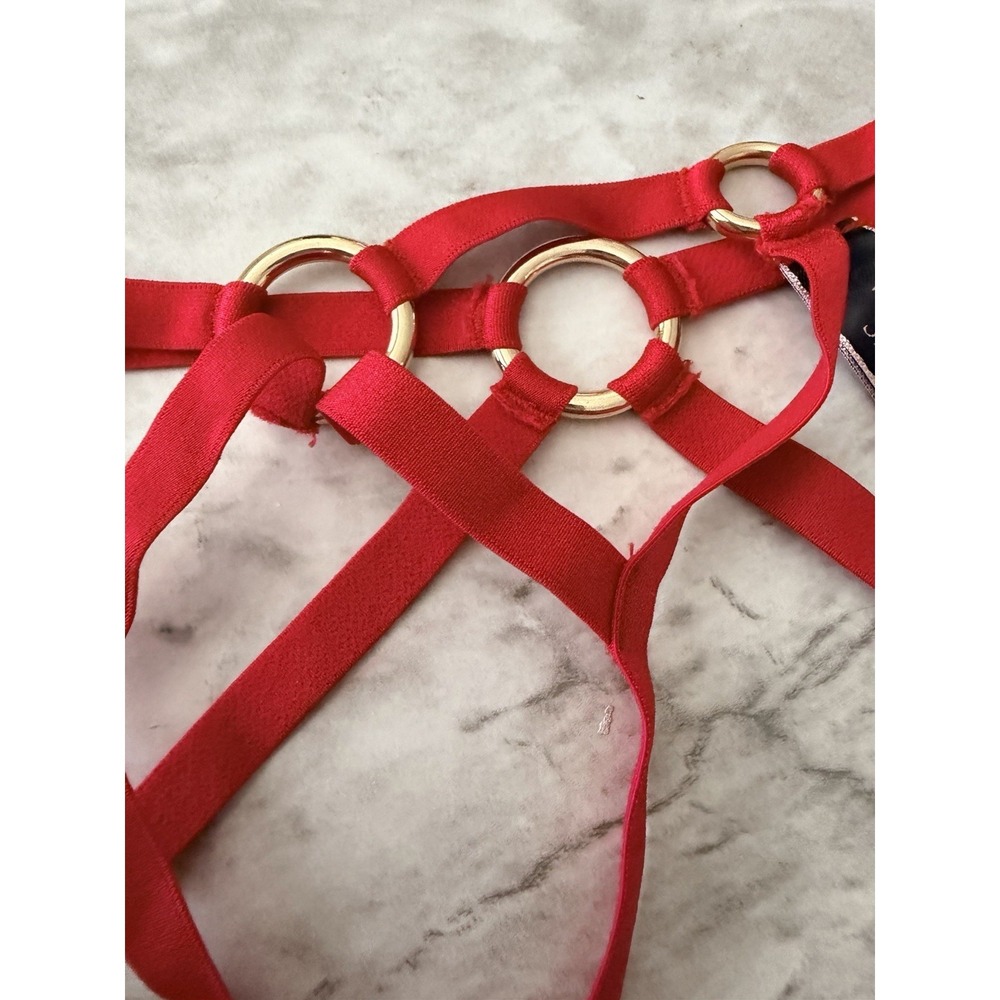 Victoria's Secret Very Sexy Strappy‎ Cheekini Rings Panty Sz S - Red - Picture 3 of 4